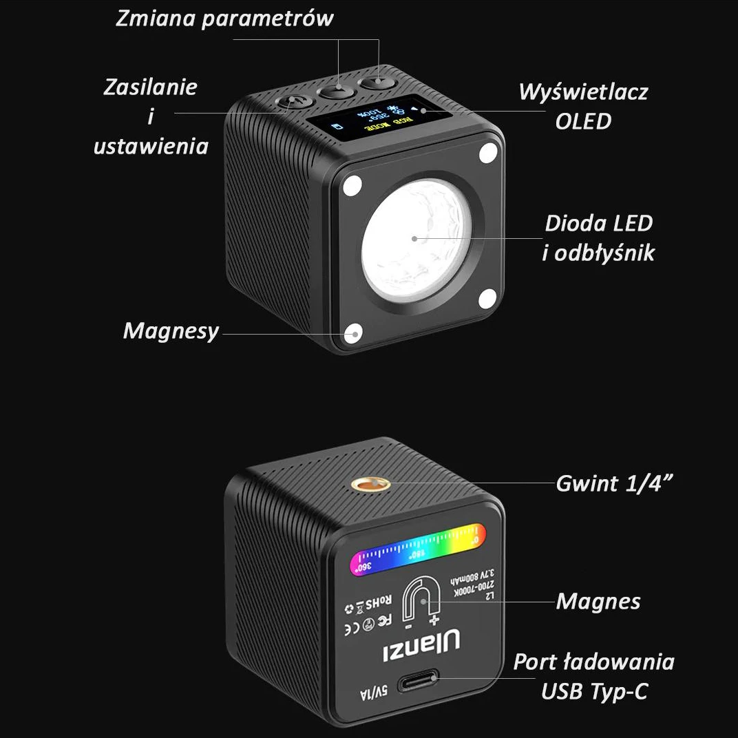 Kompaktowa lampa LED Ulanzi L2 RGB